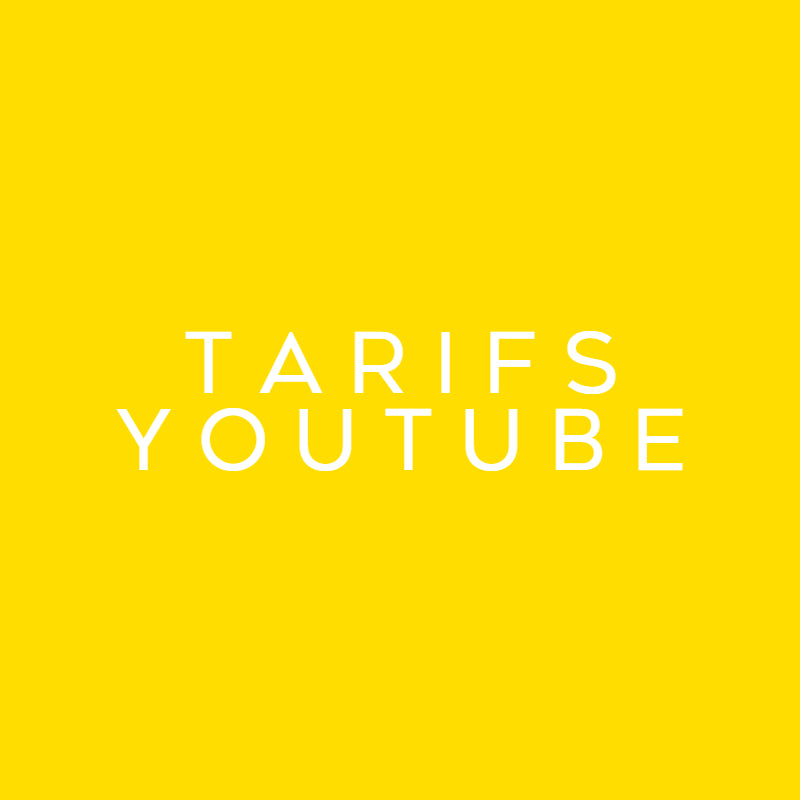 Tarifs Youtube
